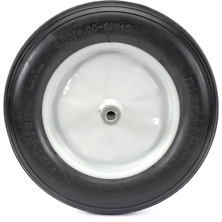 Marathon Industries Marathon Flat Free Wheelbarrow Tire Ribbed Tread 00001